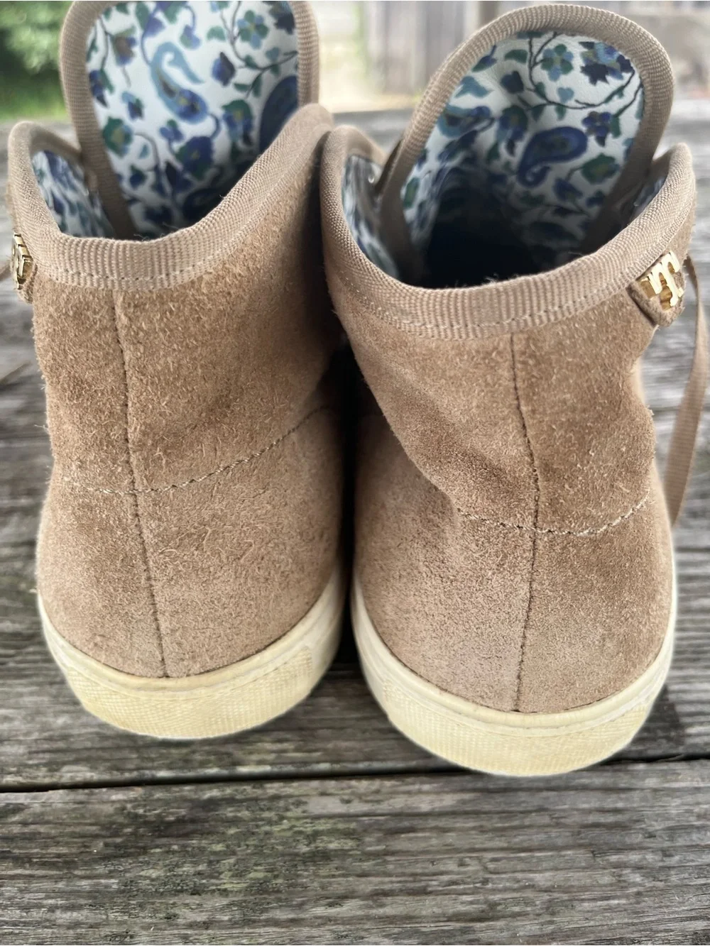 TORY BURCH WOMENS Suede Casual boot/sneakers  in Light Brown Sz 9